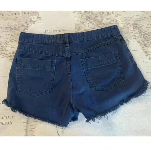 Free People Frayed High Rise Denim
Shorts Size 30 Blue - Picture 2 of 6